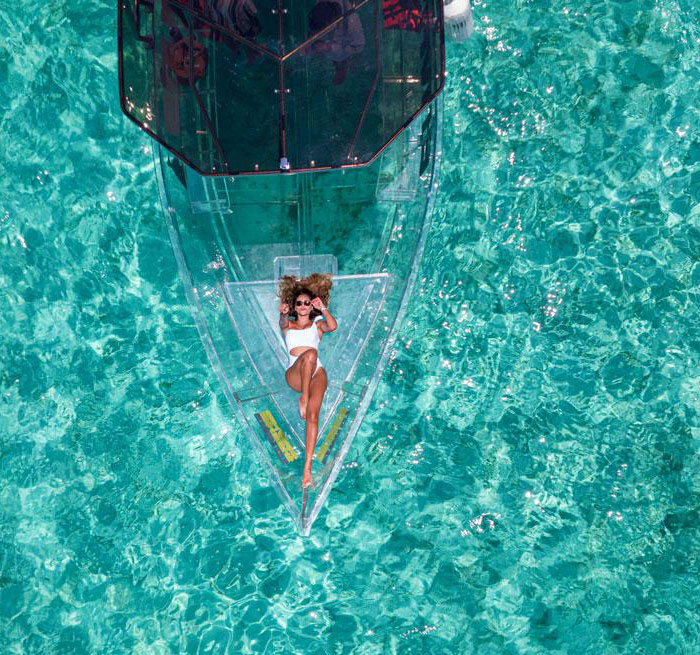 COZUMEL Glass Boat + Snorkel
